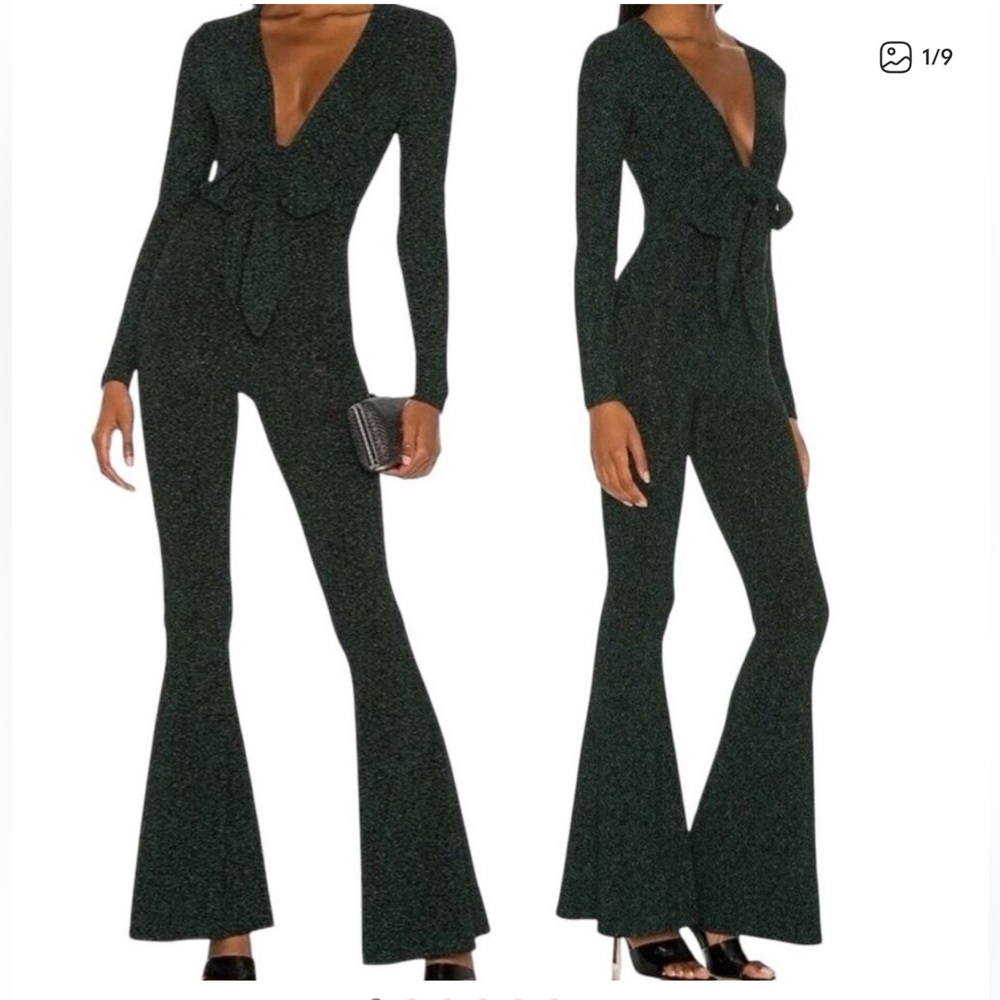 Show Me Your MuMu Sparkling Green Jumpsuit